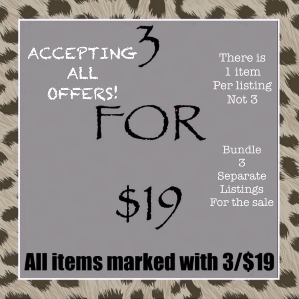 3 for $19 Sale